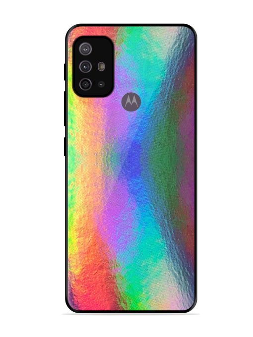 Colorful Holographic Background Glossy Metal TPU Phone Cover for Motorola Moto G10 Power