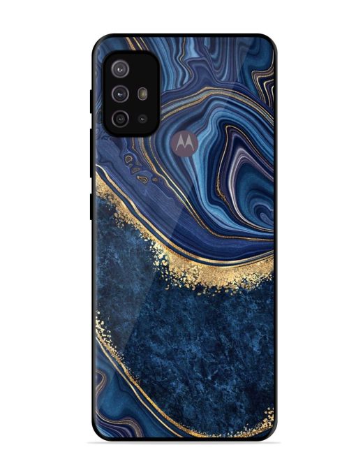 Abstract Background Blue Glossy Metal TPU Phone Cover for Motorola Moto G10 Power Zapvi