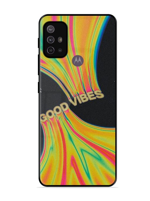 Good Vibes Glossy Metal Phone Cover for Motorola Moto G10 Power Zapvi