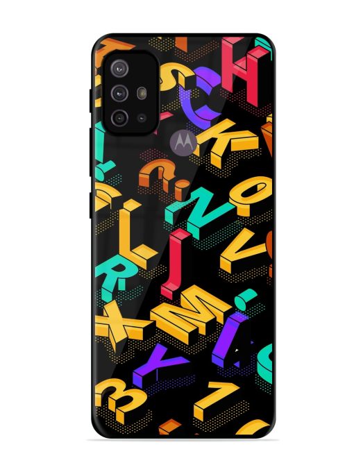 Seamless Pattern With Letters Glossy Metal Phone Cover for Motorola Moto G10 Power