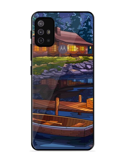 Village Night Scene Glossy Metal Phone Cover for Motorola Moto G10 Power Zapvi