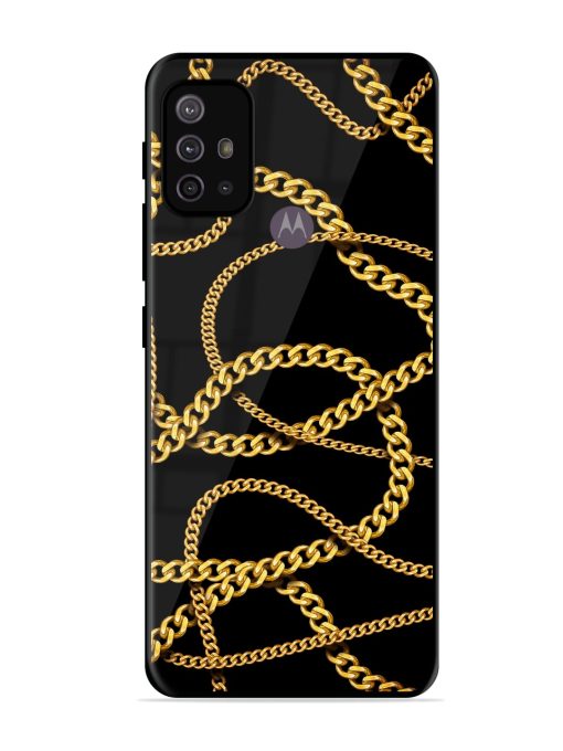 Decorative Golde Chain Glossy Metal Phone Cover for Motorola Moto G10 Power