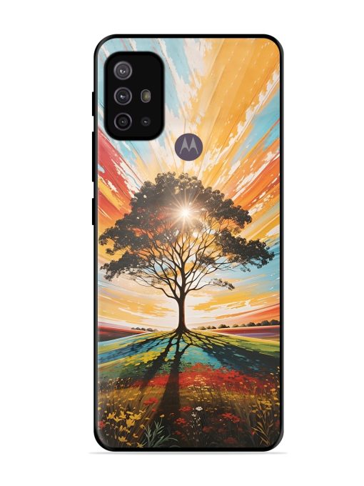 Abstract Tree Colorful Art Glossy Metal Phone Cover for Motorola Moto G10 Power Zapvi