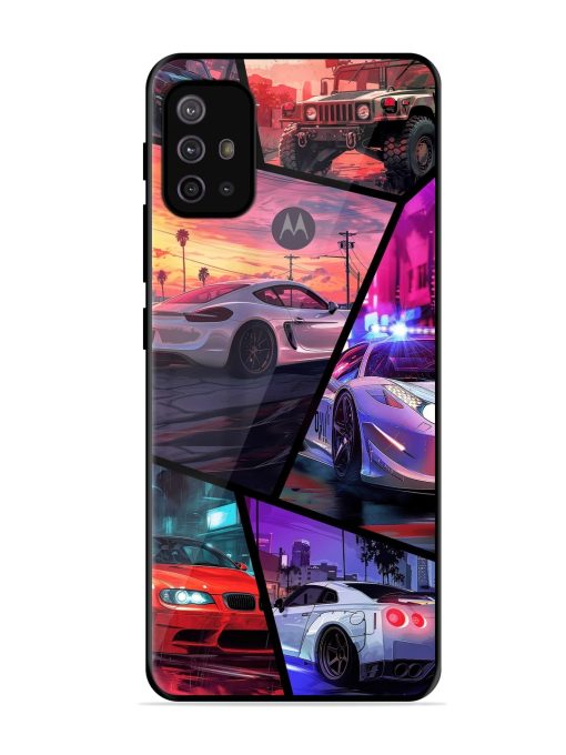 Ride In Pixels Glossy Metal Phone Cover for Motorola Moto G10 Power Zapvi