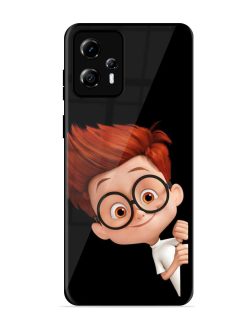 Smart Boy Cartoon Glossy Metal Phone Cover for Motorola Moto G13
