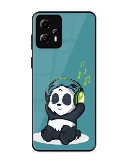 Music Panda Glossy Metal Phone Cover for Motorola Moto G13