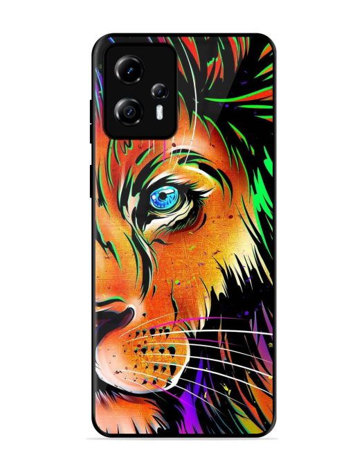 Colorful Lion Design Glossy Metal TPU Phone Cover for Motorola Moto G13 Zapvi