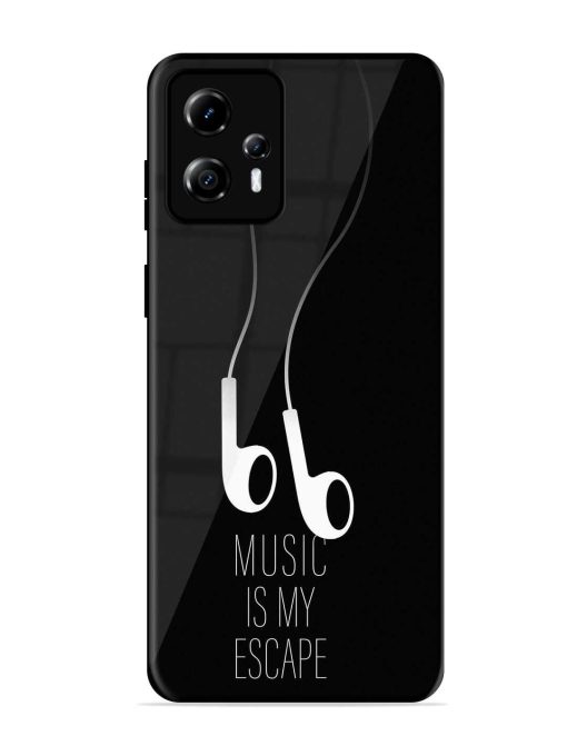 Music Is My Escape Glossy Metal Phone Cover for Motorola Moto G13 Zapvi