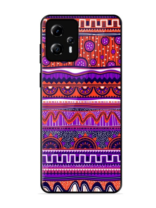 Ethnic Seamless Pattern Glossy Metal TPU Phone Cover for Motorola Moto G13 Zapvi