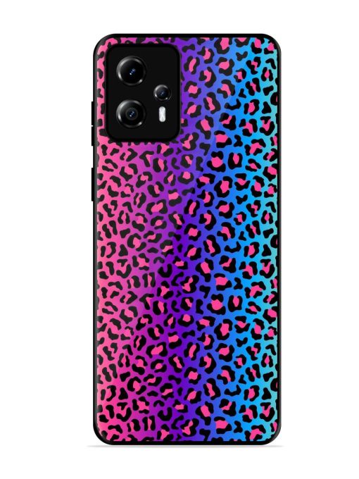 Colorful Leopard Seamless Glossy Metal Phone Cover for Motorola Moto G13 Zapvi