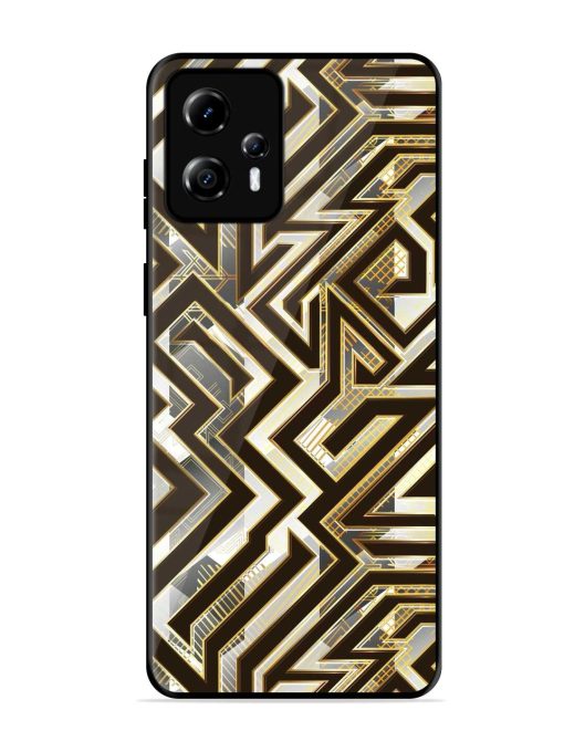 Technology Geometric Seamless Glossy Metal Phone Cover for Motorola Moto G13