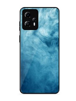 Blue Smoke Art Glossy Metal Phone Cover for Motorola Moto G13