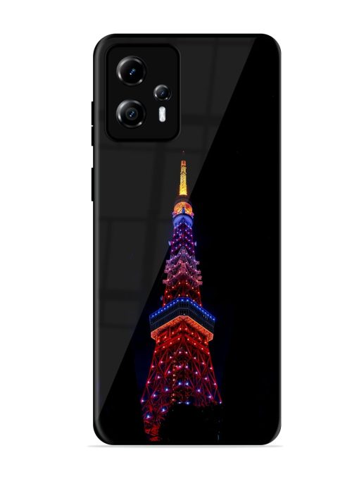 Eiffel Tower Night View Glossy Metal Phone Cover for Motorola Moto G13 Zapvi