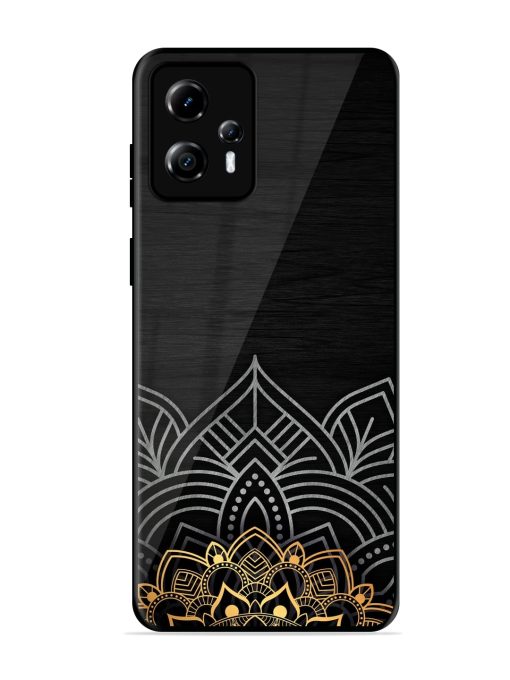 Decorative Golden Pattern Glossy Metal Phone Cover for Motorola Moto G13 Zapvi