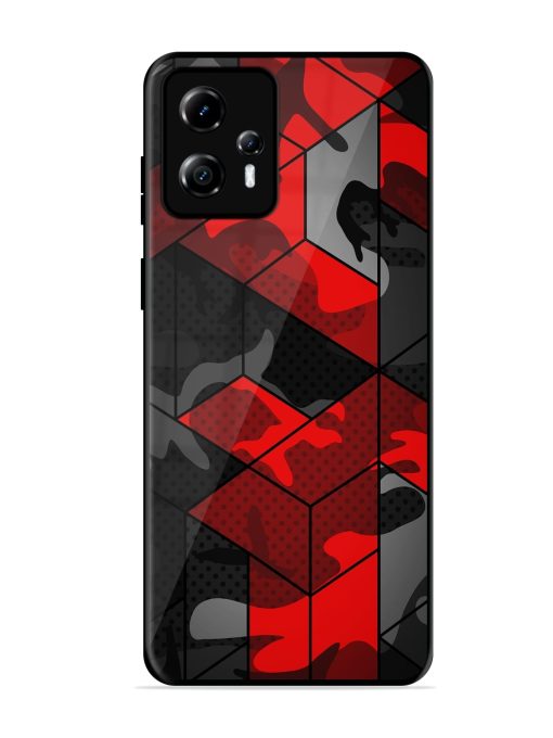 Royal Red Camouflage Pattern Glossy Metal Phone Cover for Motorola Moto G13 Zapvi