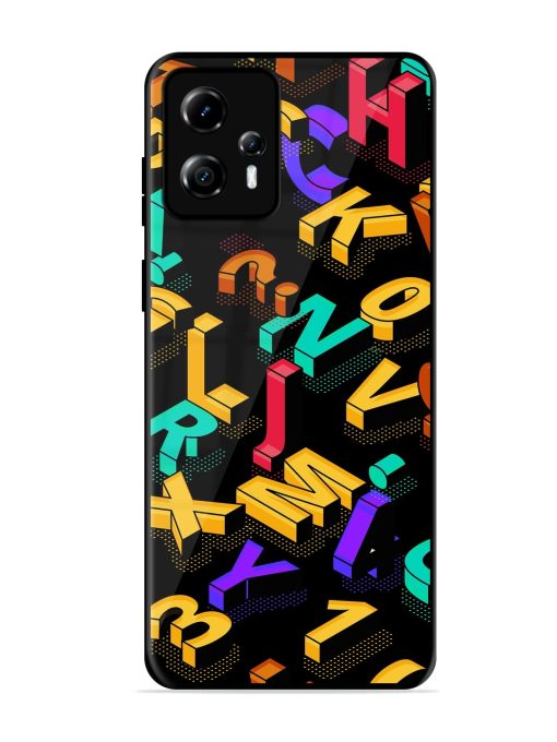 Seamless Pattern With Letters Glossy Metal Phone Cover for Motorola Moto G13