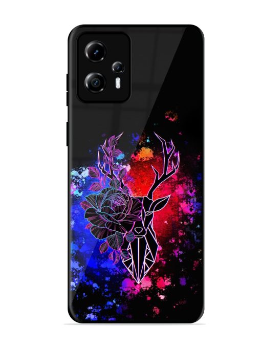 Floral Deer Art Glossy Metal Phone Cover for Motorola Moto G13 Zapvi