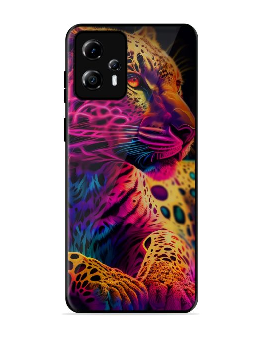 Leopard Art Glossy Metal Phone Cover for Motorola Moto G13 Zapvi