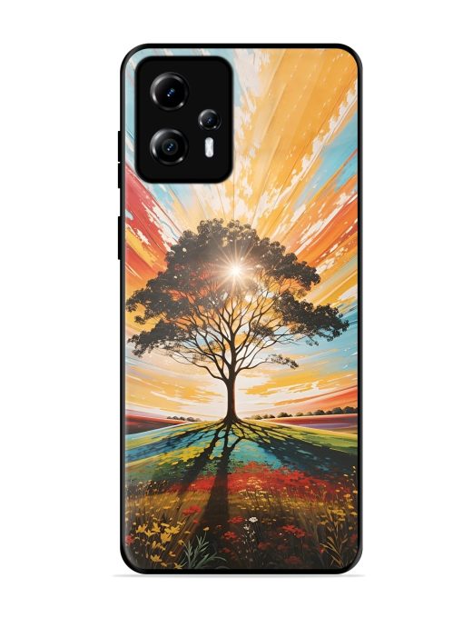 Abstract Tree Colorful Art Glossy Metal Phone Cover for Motorola Moto G13