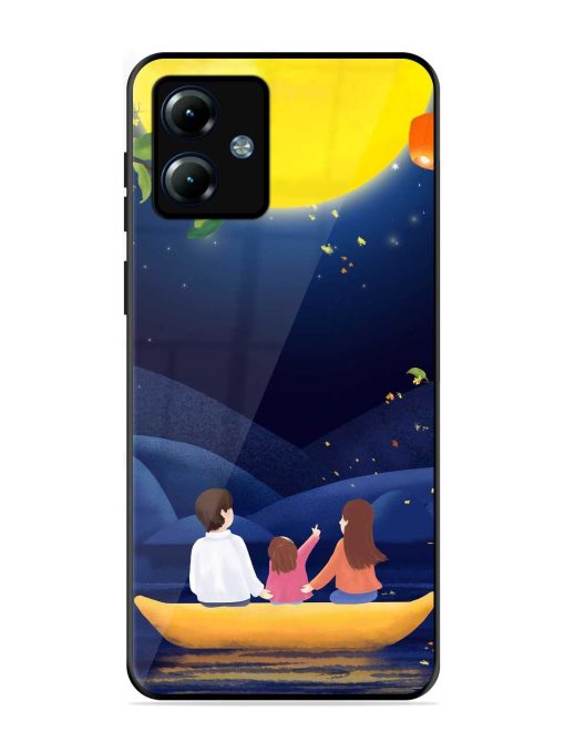 Happy Family And Beautiful View Glossy Metal Phone Cover for Motorola Moto G14 Zapvi