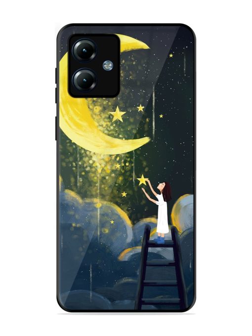 Moonlight Healing Night Illustration Glossy Metal TPU Phone Cover for Motorola Moto G14 Zapvi