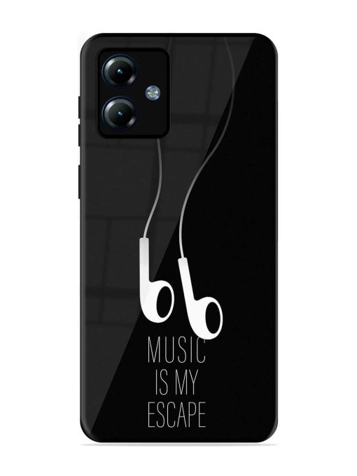 Music Is My Escape Glossy Metal Phone Cover for Motorola Moto G14 Zapvi