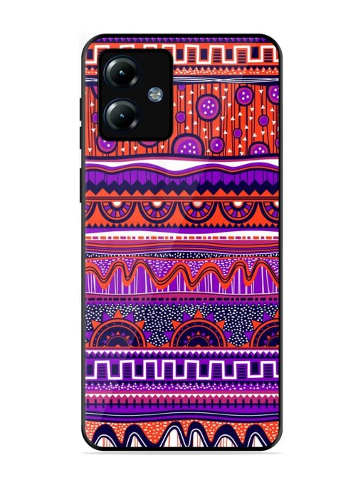 Ethnic Seamless Pattern Glossy Metal TPU Phone Cover for Motorola Moto G14 Zapvi