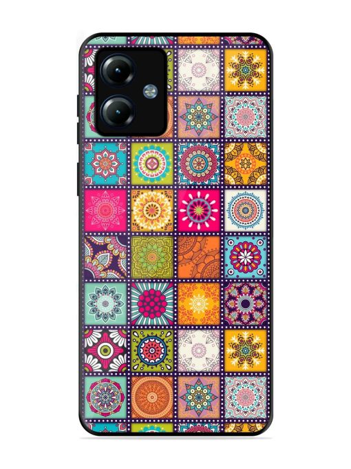 Seamless Pattern Vintage Glossy Metal Phone Cover for Motorola Moto G14 Zapvi