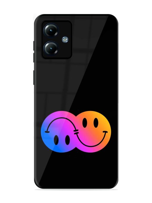 Gradient Smile Art Glossy Metal TPU Phone Cover for Motorola Moto G14 Zapvi