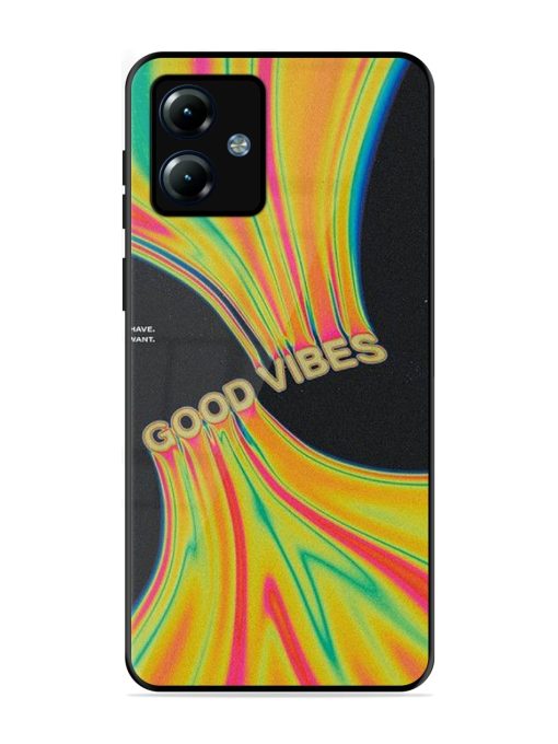 Good Vibes Glossy Metal Phone Cover for Motorola Moto G14 Zapvi