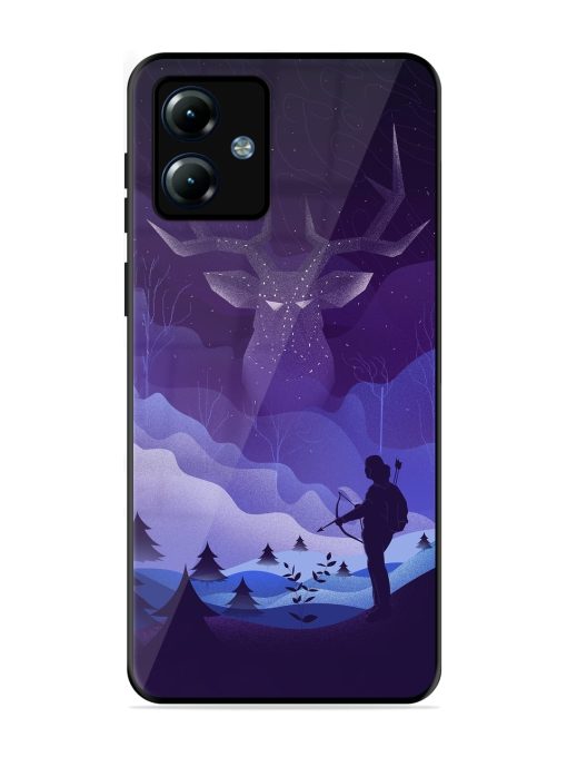 Deer Forest River Glossy Metal Phone Cover for Motorola Moto G14 Zapvi