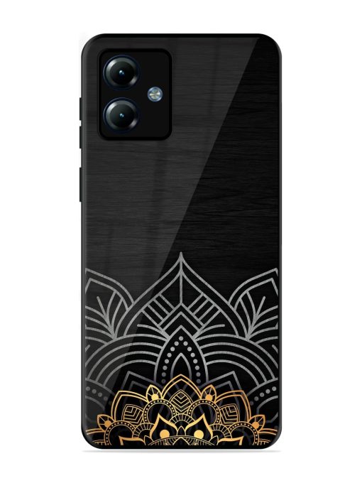 Decorative Golden Pattern Glossy Metal Phone Cover for Motorola Moto G14 Zapvi