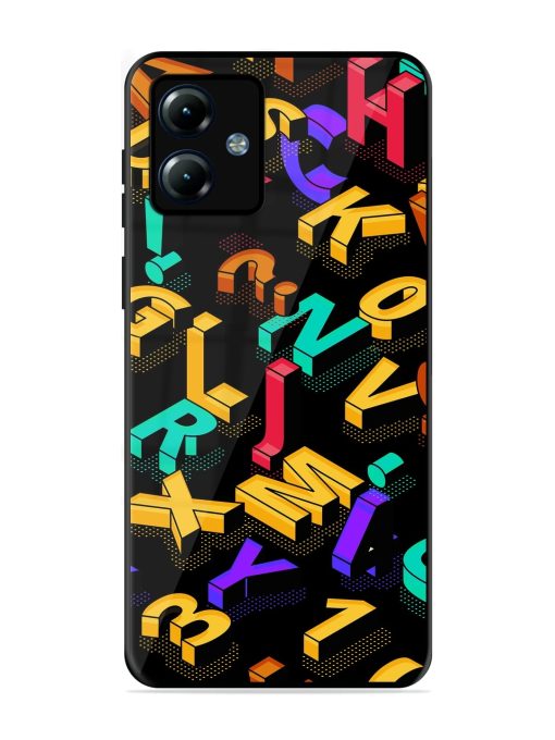 Seamless Pattern With Letters Glossy Metal Phone Cover for Motorola Moto G14 Zapvi