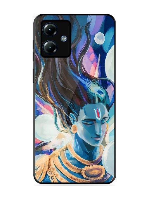 Bhagwan Sri Krishna Glossy Metal Phone Cover for Motorola Moto G14 Zapvi