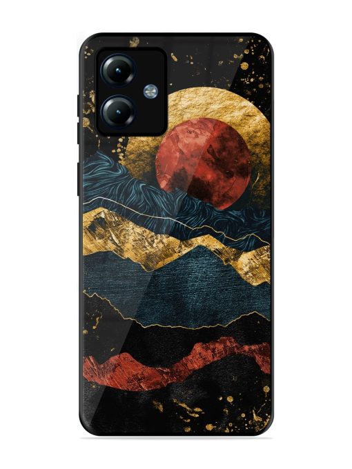 Gold Painting View Glossy Metal Phone Cover for Motorola Moto G14 Zapvi