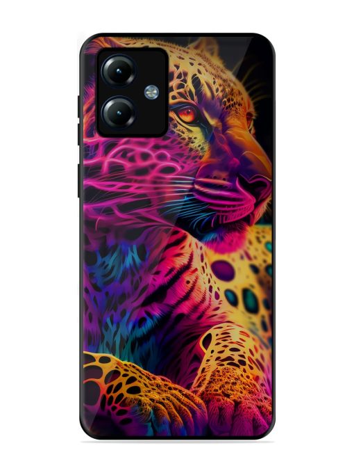 Leopard Art Glossy Metal Phone Cover for Motorola Moto G14 Zapvi