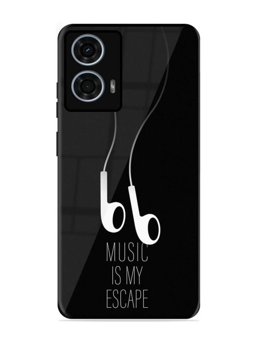 Music Is My Escape Glossy Metal Phone Cover for Motorola Moto G24 Power Zapvi