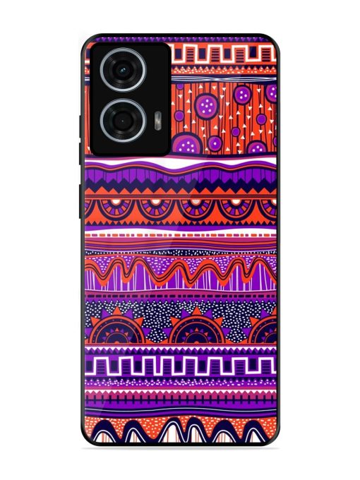 Ethnic Seamless Pattern Glossy Metal TPU Phone Cover for Motorola Moto G24 Power