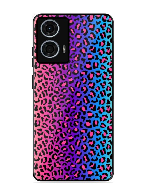 Colorful Leopard Seamless Glossy Metal Phone Cover for Motorola Moto G24 Power