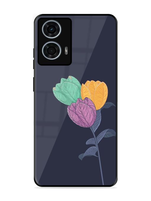 Flower Vector Glossy Metal Phone Cover for Motorola Moto G24 Power