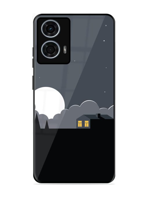 Full Moon Vector Art Glossy Metal Phone Cover for Motorola Moto G24 Power