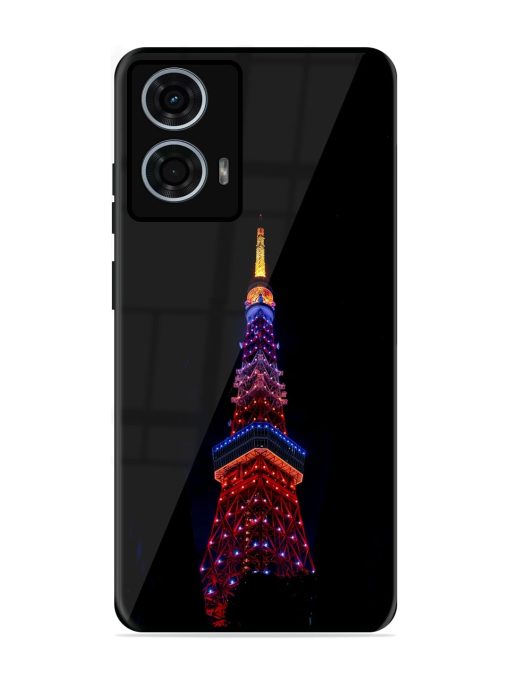 Eiffel Tower Night View Glossy Metal Phone Cover for Motorola Moto G24 Power