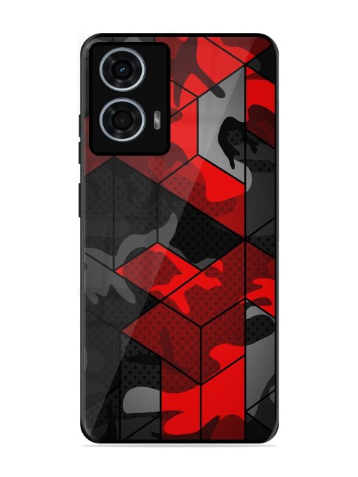 Royal Red Camouflage Pattern Glossy Metal Phone Cover for Motorola Moto G24 Power