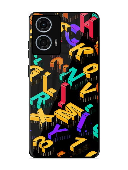 Seamless Pattern With Letters Glossy Metal Phone Cover for Motorola Moto G24 Power