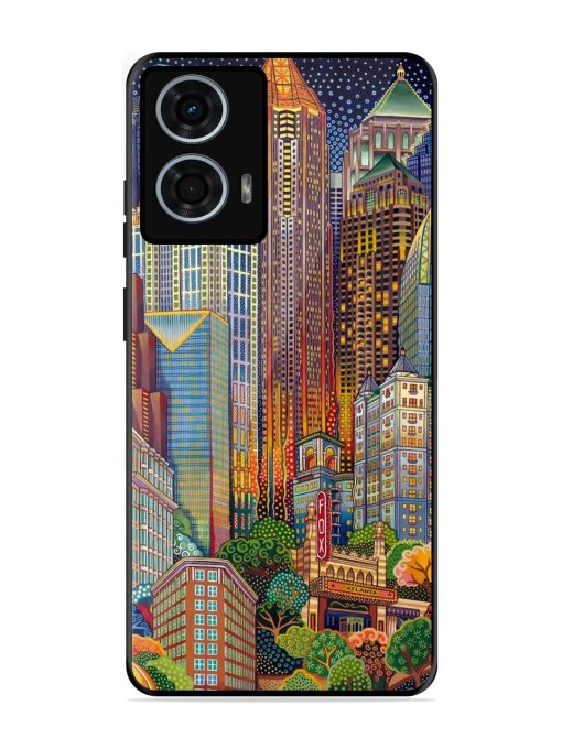 Cityscapes Art Glossy Metal Phone Cover for Motorola Moto G24 Power