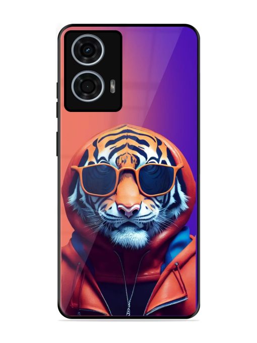 Tiger Animation Glossy Metal Phone Cover for Motorola Moto G24 Power