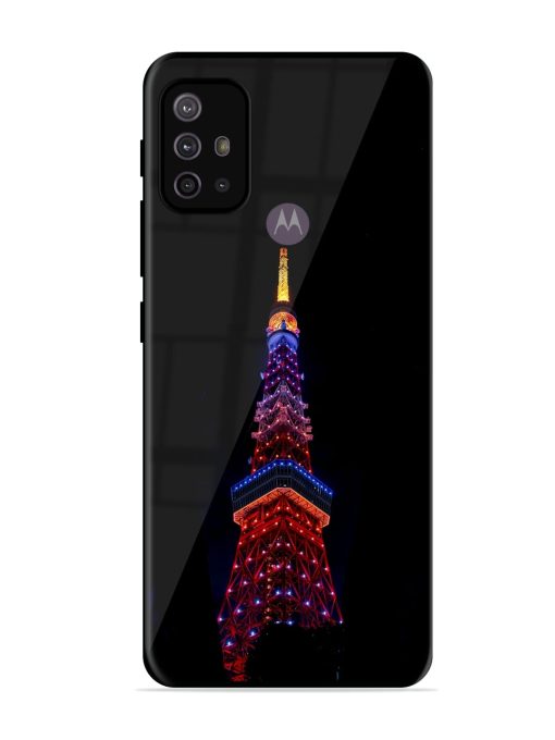 Eiffel Tower Night View Glossy Metal Phone Cover for Motorola Moto G30