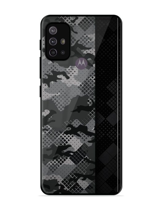 Dark Camouflage Glossy Metal Phone Cover for Motorola Moto G30