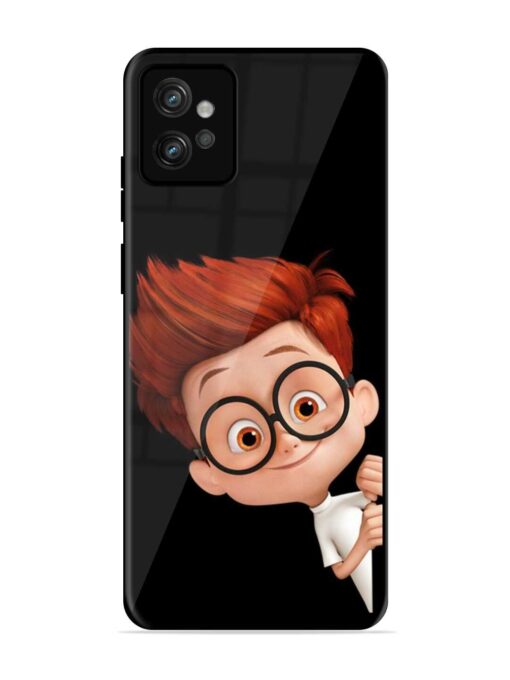 Smart Boy Cartoon Glossy Metal Phone Cover for Motorola Moto G32 Zapvi