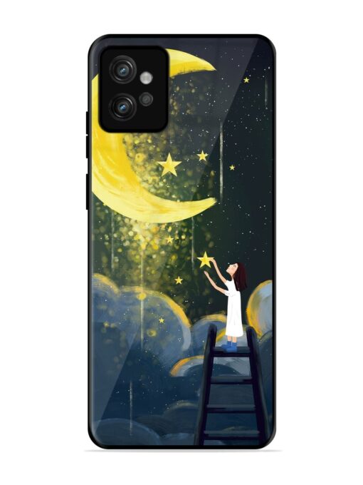 Moonlight Healing Night Illustration Glossy Metal TPU Phone Cover for Motorola Moto G32 Zapvi